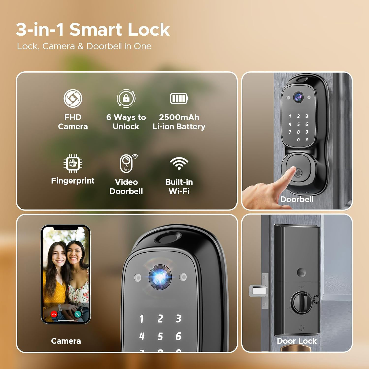 Tuya Wifi Smart Door Lock ‎Cam - Electronics & Tech Gadgets のレビューと価格