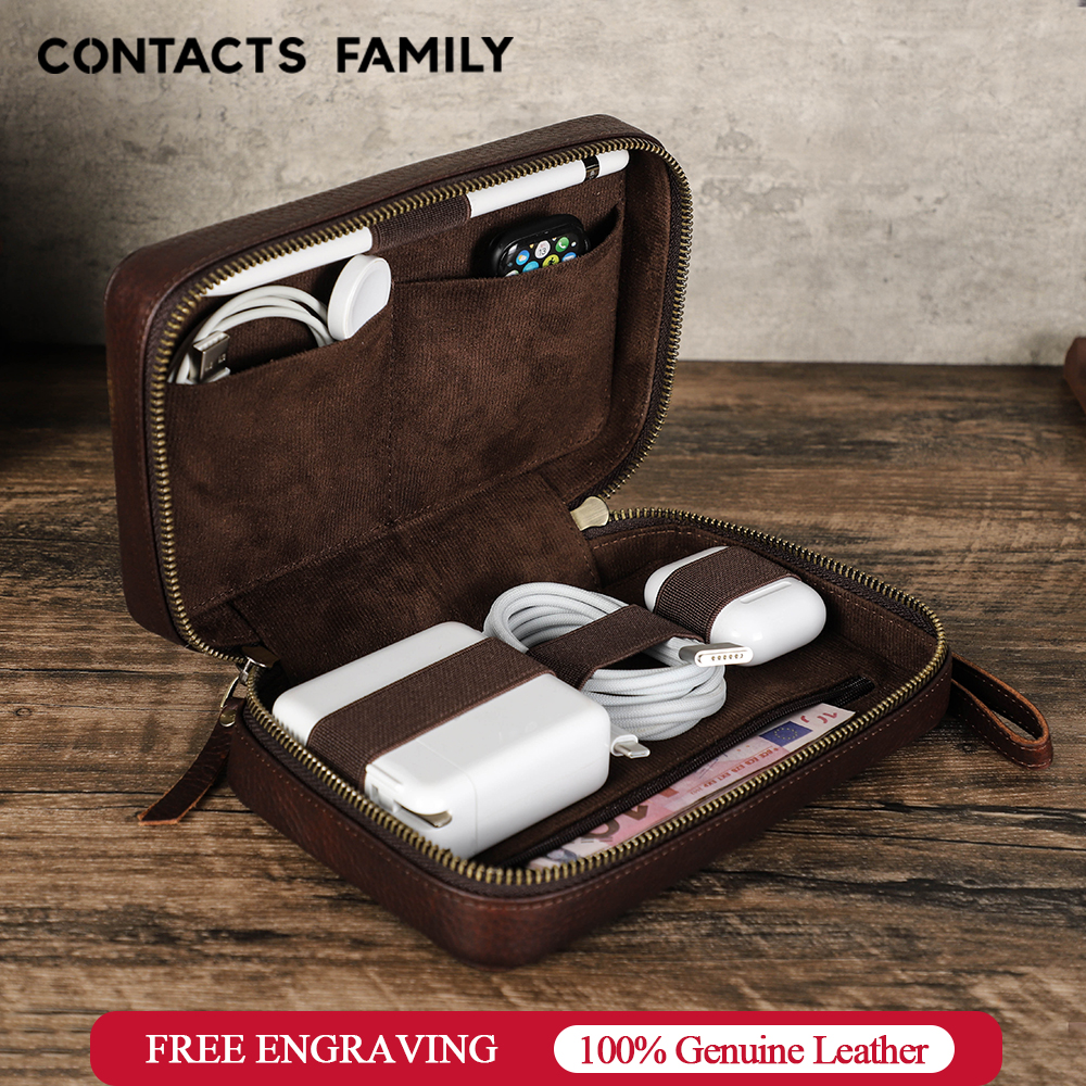 Genuine Leather Portable USB D - Electronics Gadgets Bag のレビューと価格