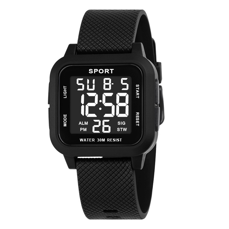 Black Sports Watch Men's Digit - Digital Alarm Clock のレビューと価格