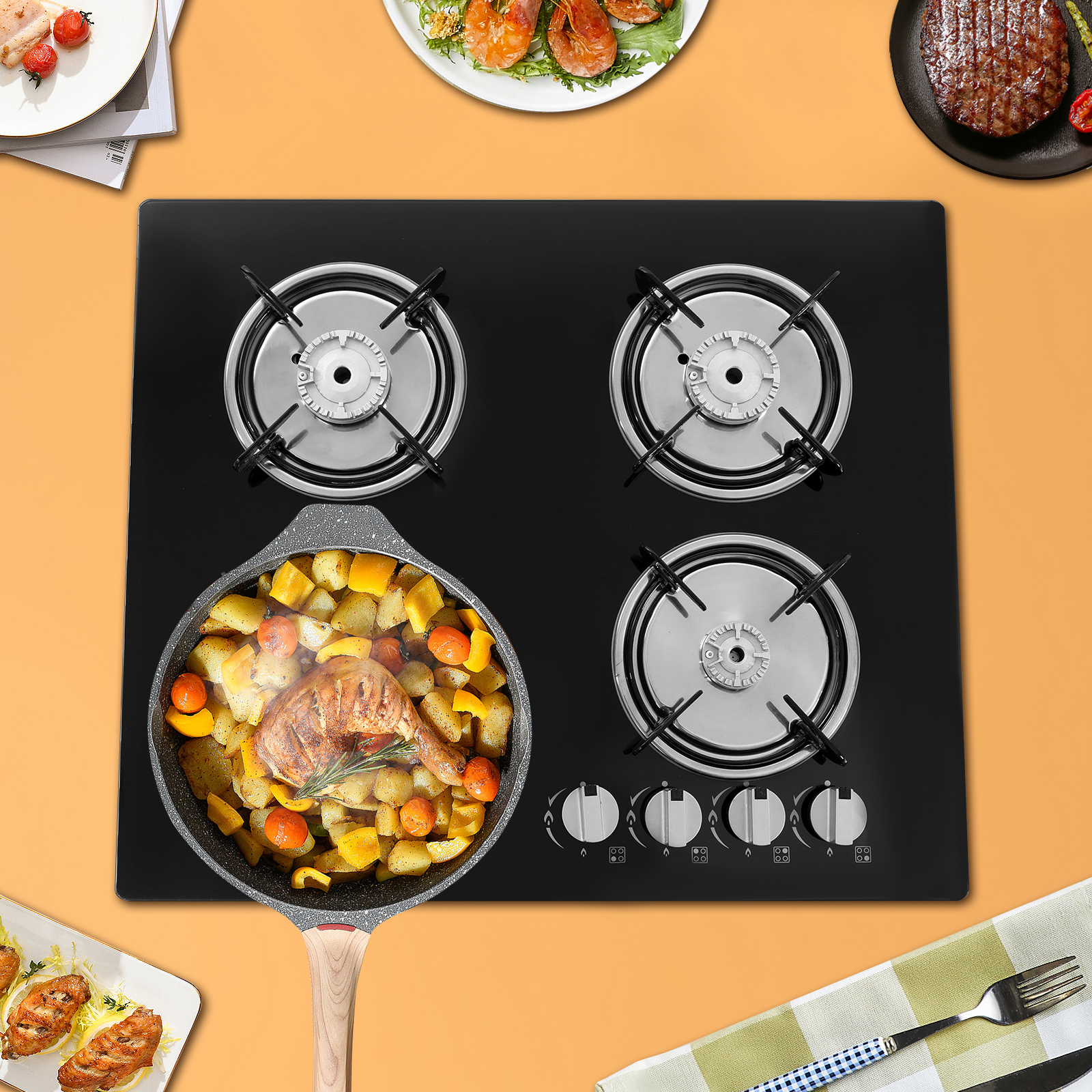 Built-in 4-Burner Gas Cooktop  - Electronics & Tech Gadgets のレビューと価格