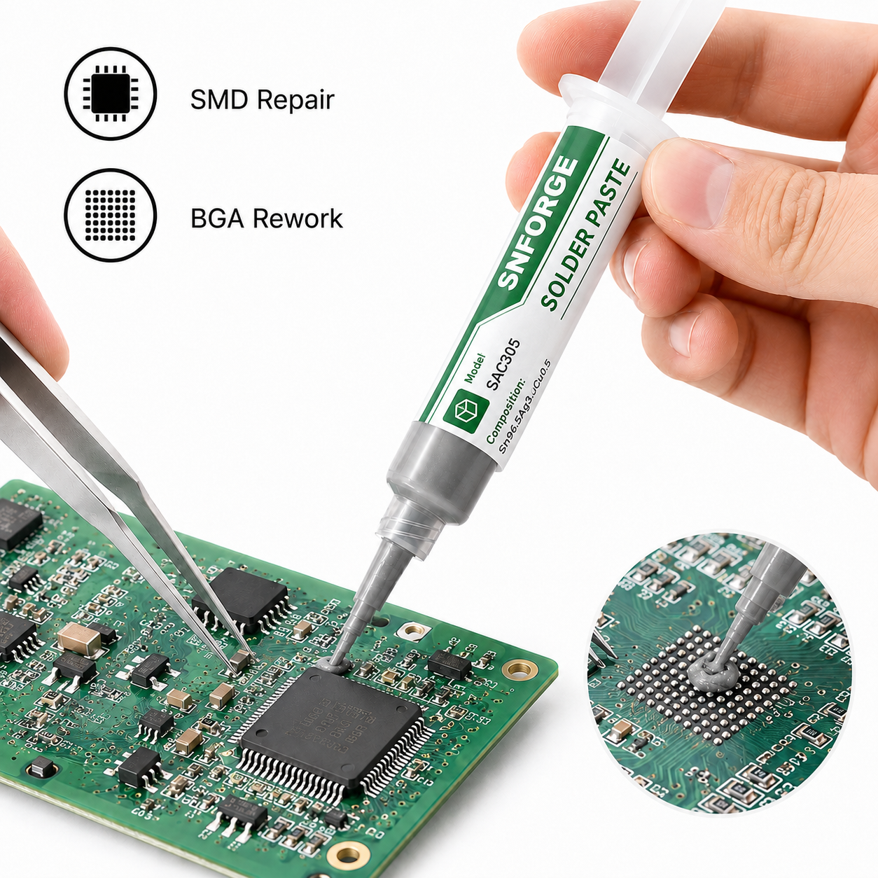 SAC305 Solder Paste Welding Ti - Electronics Gadgets Wholesale のレビューと価格
