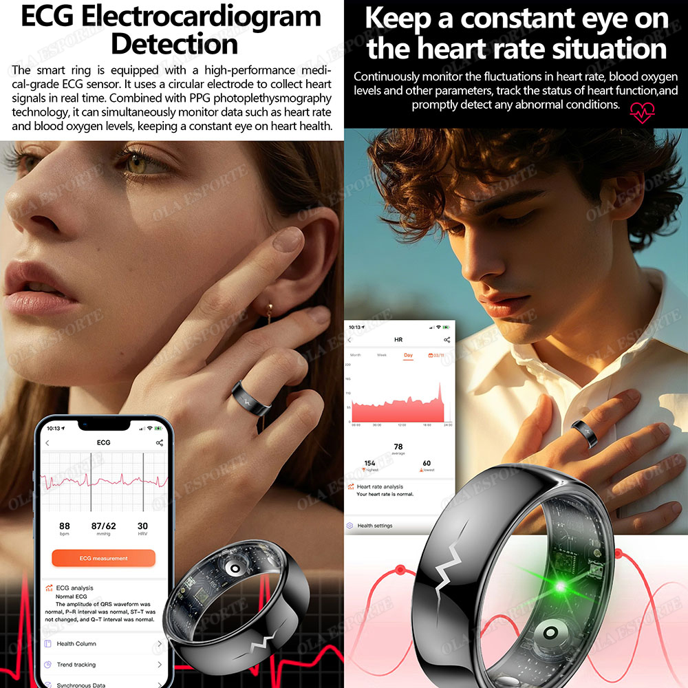 High-End ECG Blood Oxygen Heal - Smart Ring Health のレビューと価格