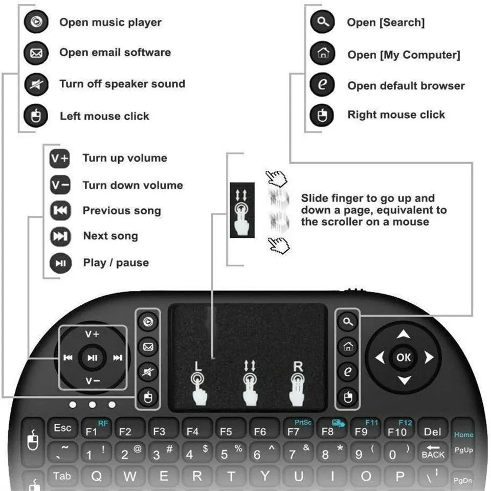 Mini Wireless Keyboard 2.4GHz  - Mini Pc Windows のレビューと価格