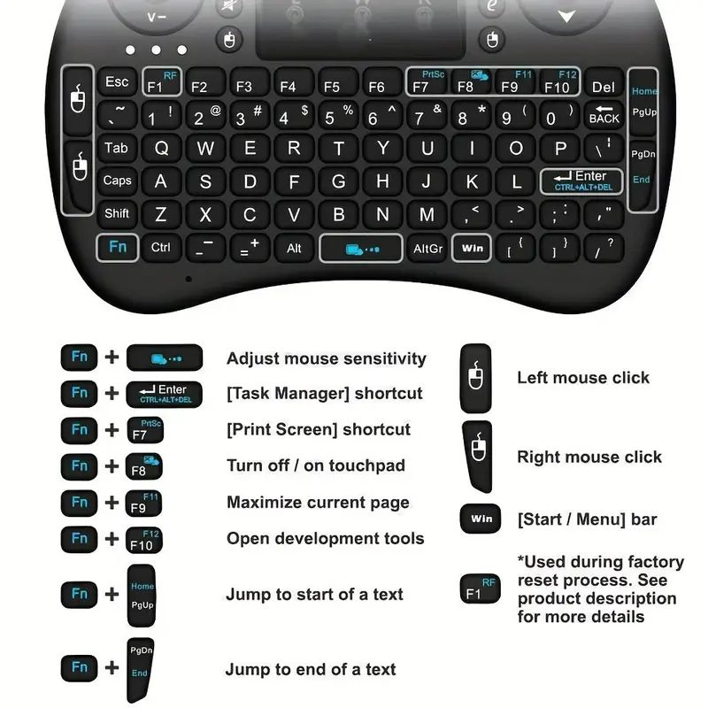Mini Wireless Keyboard 2.4GHz  - Mini Pc Windows のレビューと価格