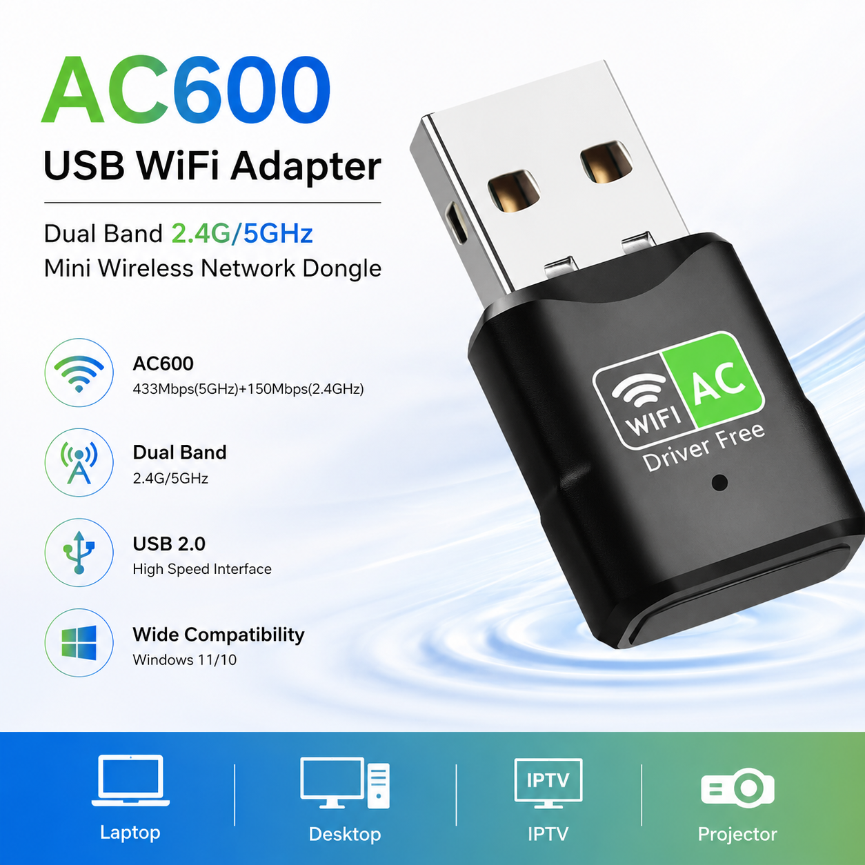 AC600 USB WiFi Adapter, Dual B - Mini Pc Windows のレビューと価格